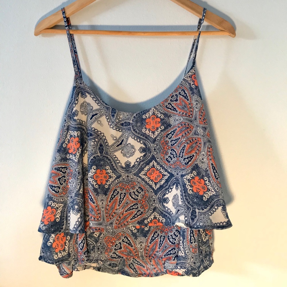 paisley flowy tank top
